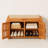  Brown Bamboo Shoe Storage Bench with Side Shelves & Hidden Seat Compartment – Entryway Bench for Several Pairs of Shoes, Lift-Top Cushion, Grille Doors-677634832