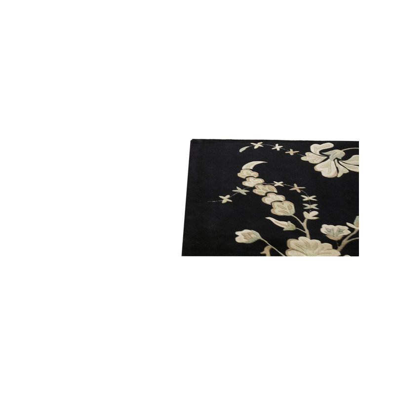 Hand-Knotted High-Quality Black Area Rug