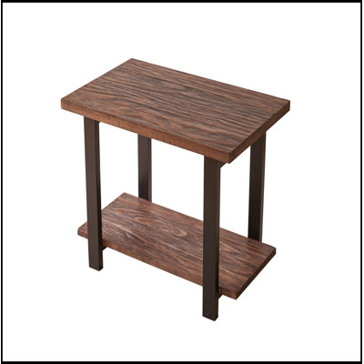 Wood Side Table with open shelf