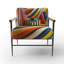 Fauteuil d'appoint à motif géométrique abstrait rembourré Croker-1302532038