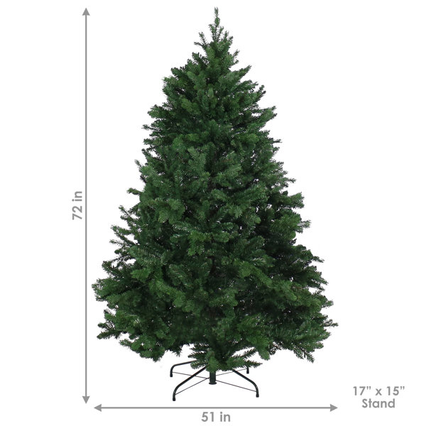 The Holiday Aisle® Green Pine Artificial Christmas Tree & Reviews ...