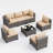 7 Piece Patio Conversation Set With Coffee Table And Cushions-1501205462