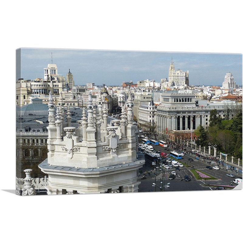 " Madrid Spain Skyline ", 12" H x 18" W x 1.5" D