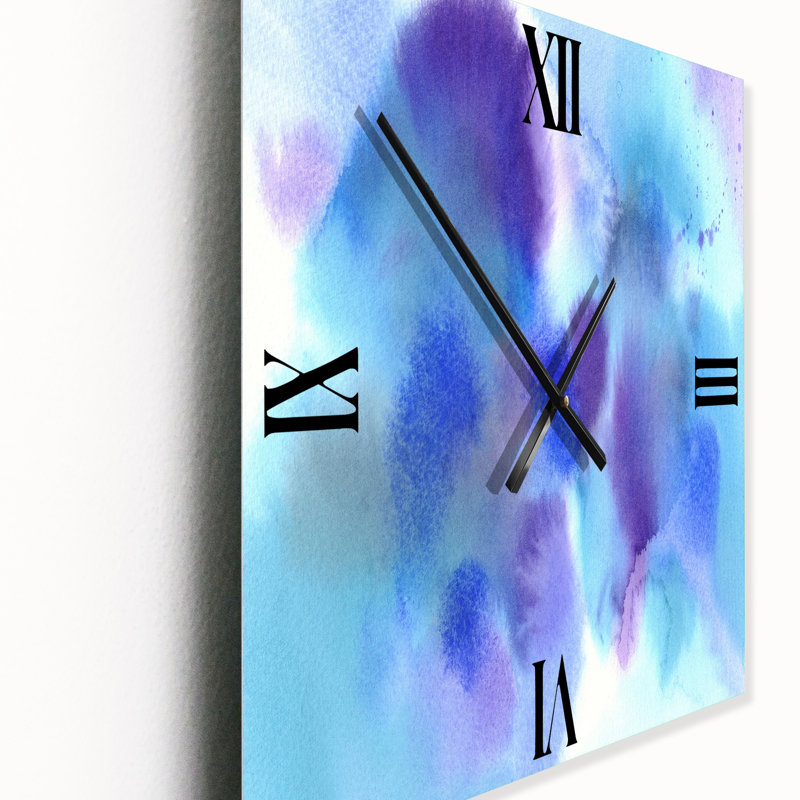 Horloge murale moderne bleu et violet Cloudscape, Grand