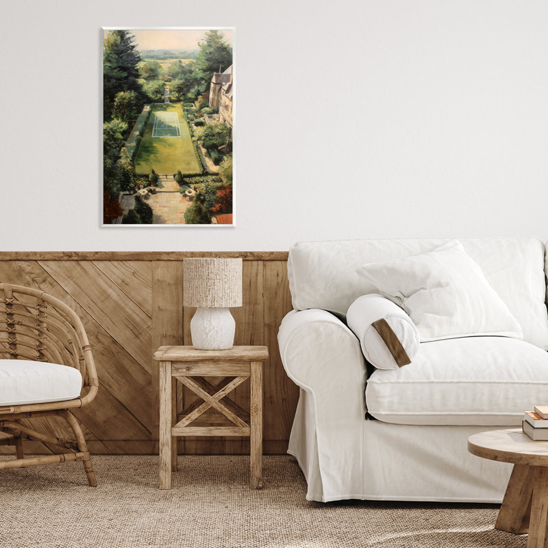 «Vintage Tennis At The Manor», plaque murale par Petal Prints Design, 19 cm x 13 cm