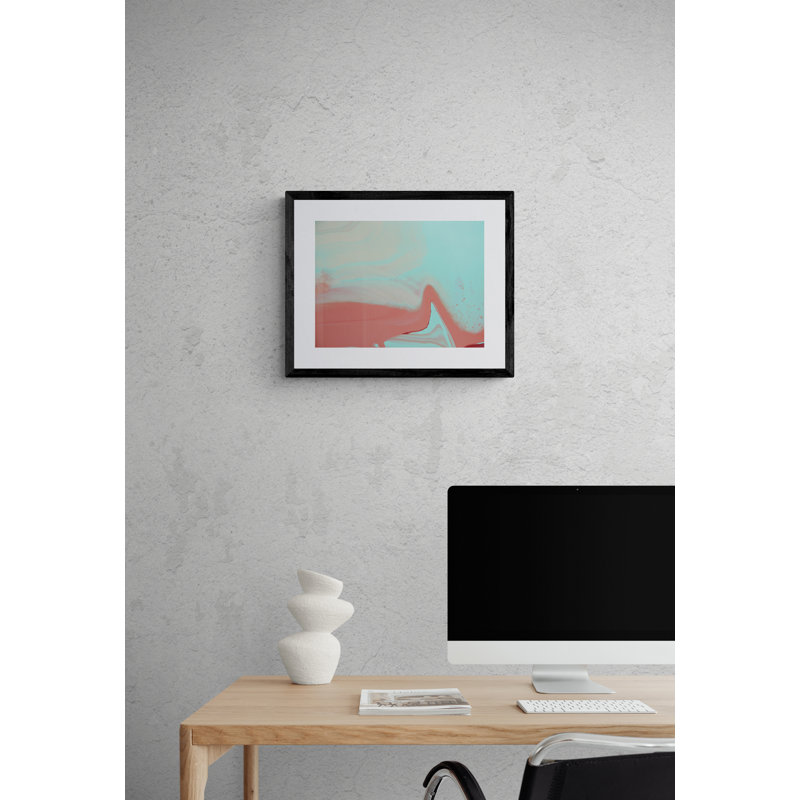 Dune par Will Birdwell - Peinture, Papier avec cadre noir, H 16 po x l 20 po