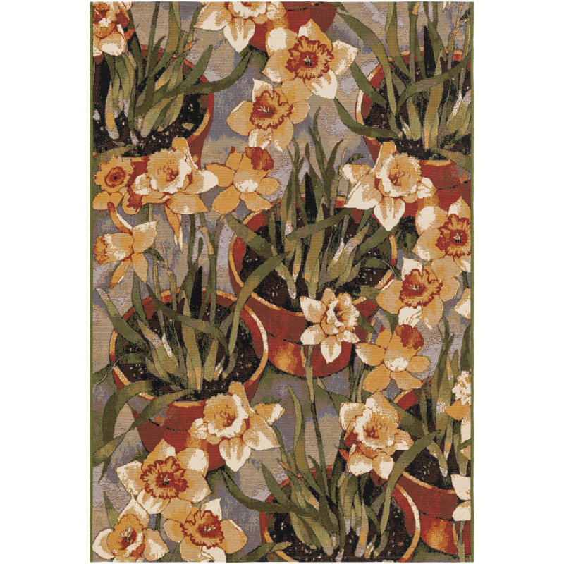  Verdure Outdoor Botanical Rug, Rectangle 4'1" x 6'1"