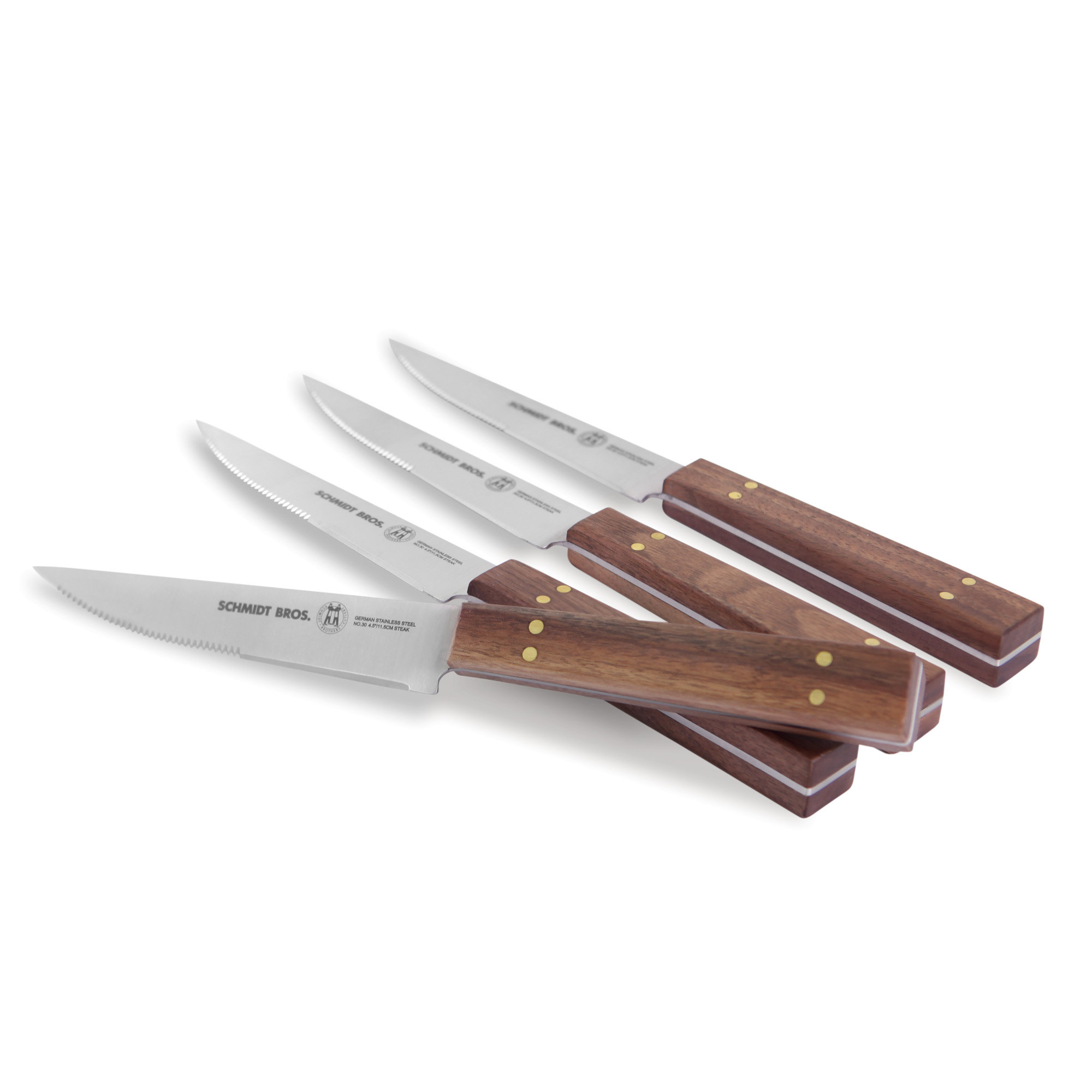 Schmidt Brothers Cutlery Bonded Ash 4pc Jumbo Steak Knife Set