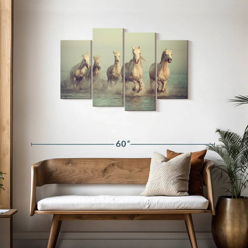 Brampt Camargue chevaux blancs, H 27 po x l 43 po