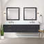 Meuble-lavabo double avec plan de travail blanc et ensemble de robinetterie-110865167-110865169