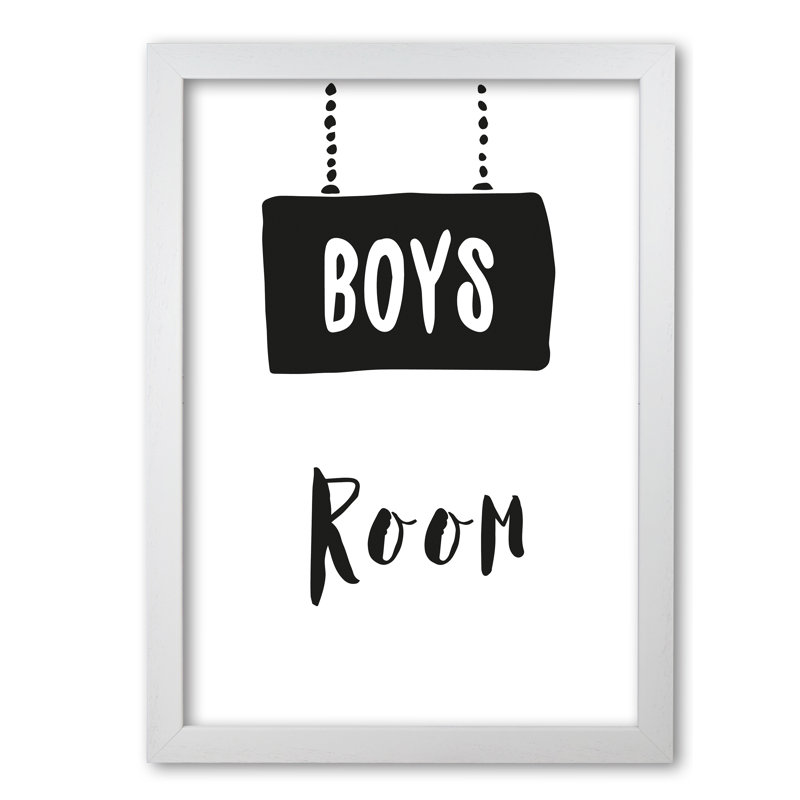 Boys Room - Print, White Grain Frame, 60 cm H x 42 cm W x 5 cm D
