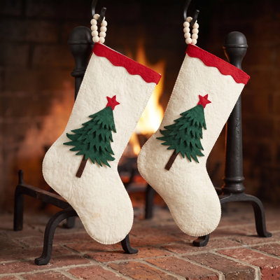 Hand Felted Wool Christmas Tree Stocking