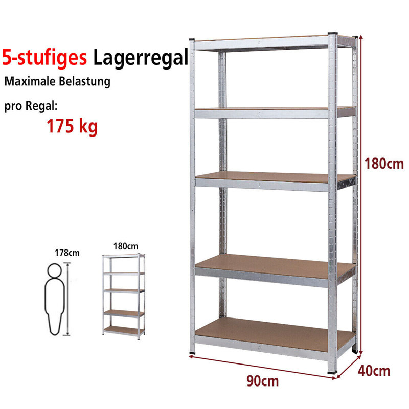 Durazo 90cm W Metal Height -Adjustable Shelving Unit