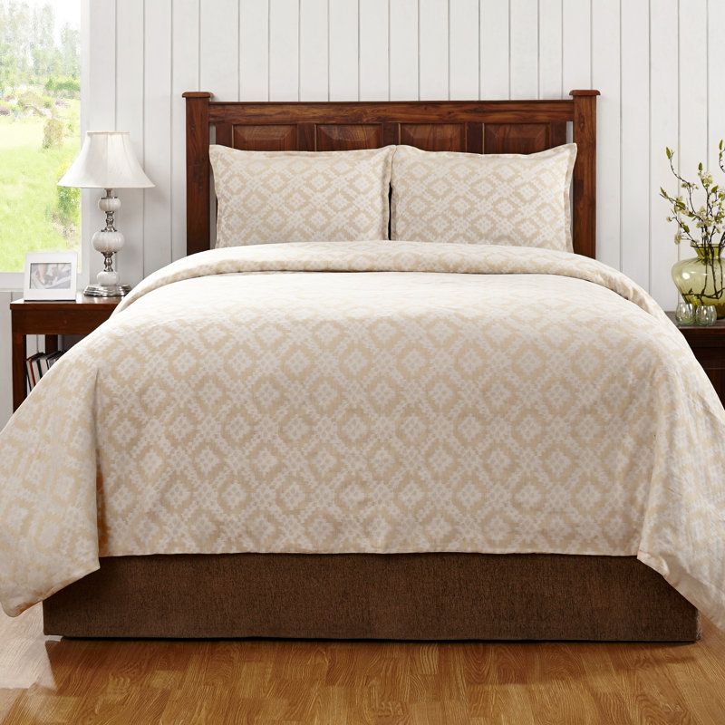 Dalton Duvet Cover Set, Queen Duvet Cover + 2 Shams, Taupe