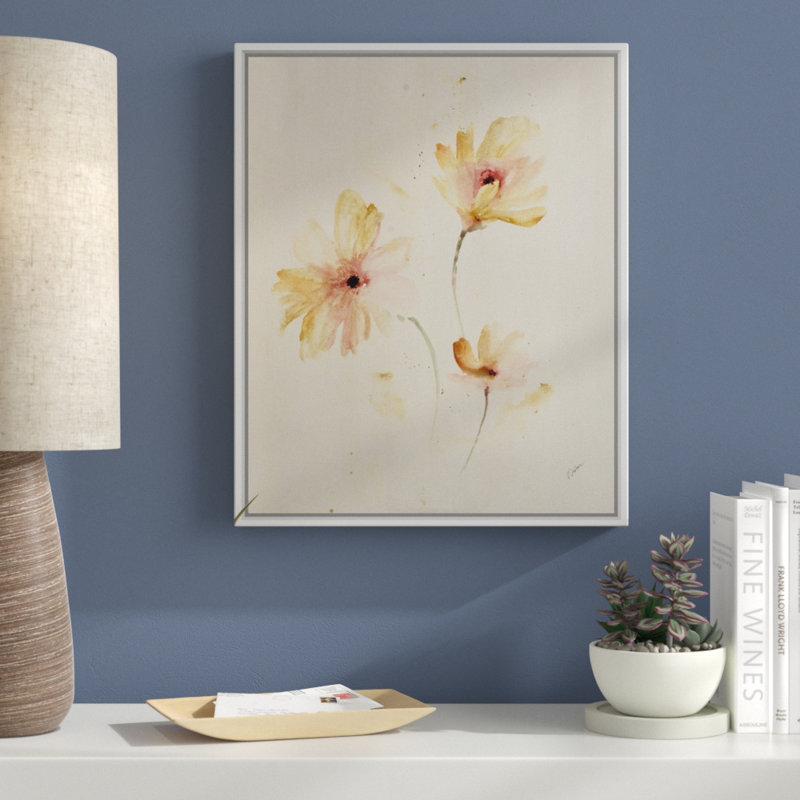 « essential to eden vi », peinture sur toile, H 21,7 po x l 17,7 po x p 1,75 po, Cadre flottant blanc