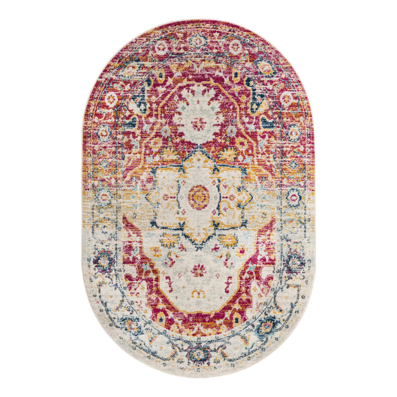 Hagberg Oriental Indoor Rug, Oval 4' x 6'