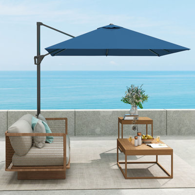 Parasol carré suspendu 8 'x 8' avec base croisée