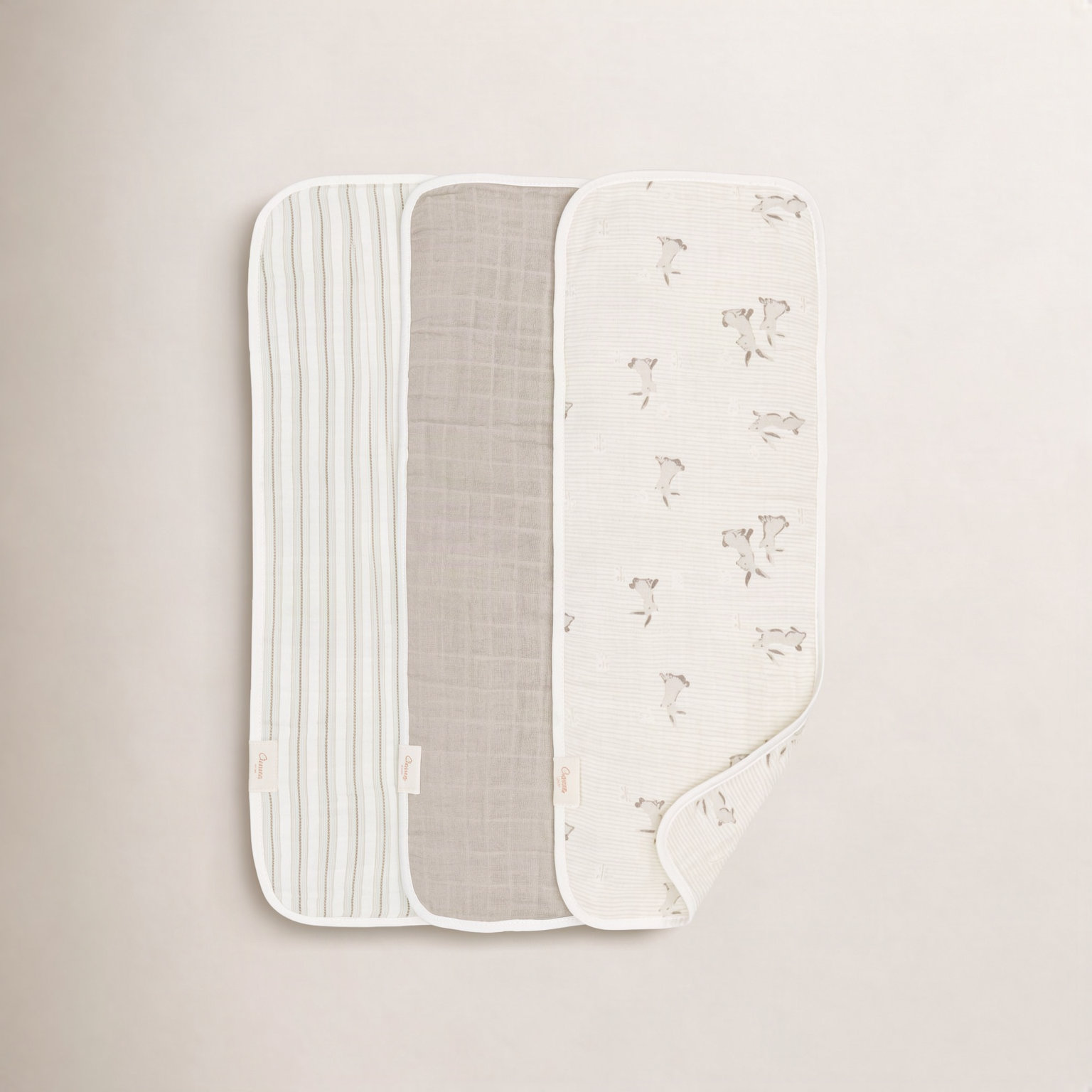 Garcia 3-Piece Organic Cotton Burp Cloth Set