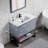 Azai 36" Single Bathroom Vanity Set with Sink Top, Faucet, Metal Frame with Open Shelf-906155028