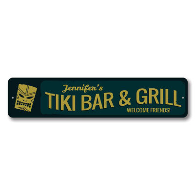 Plaque en aluminium Welcome Tiki Bar and Grill