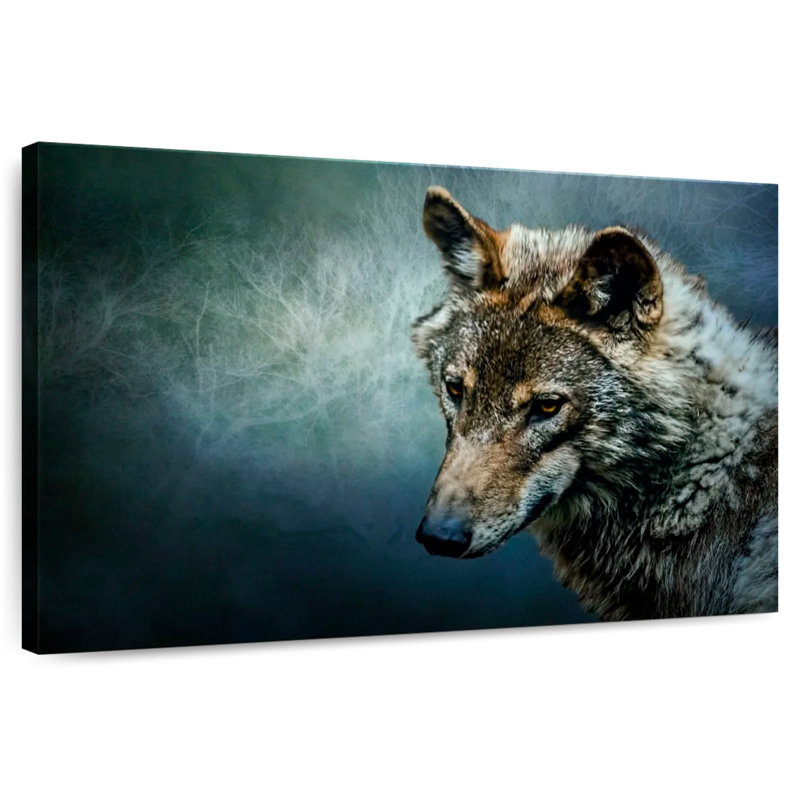 Brampt Lonely Night Wolf, 8" H x 12" W