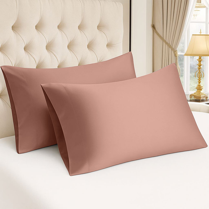 Kandis 100 Microfiber Brushed Plain Envelope Style Pillow Case/Cover, Peach