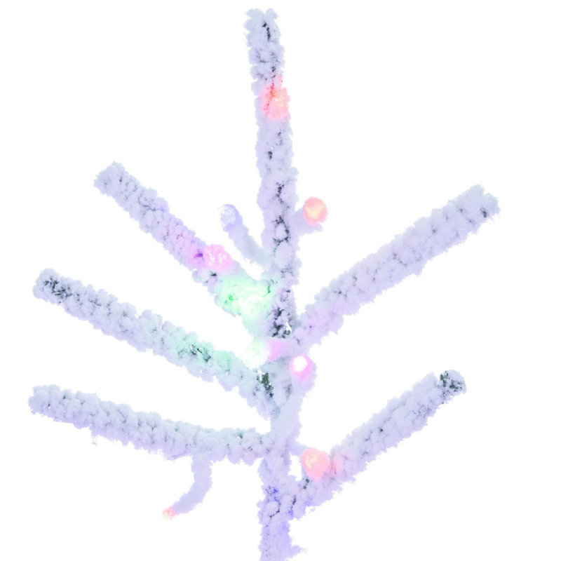 Vickerman 10' x 59" Flocked Slim Pistol Pine Artificial Pre-lit Christmas Tree with 2500 LED Color Changing 3mm Low Voltage 8 Function Wide Angle Lights