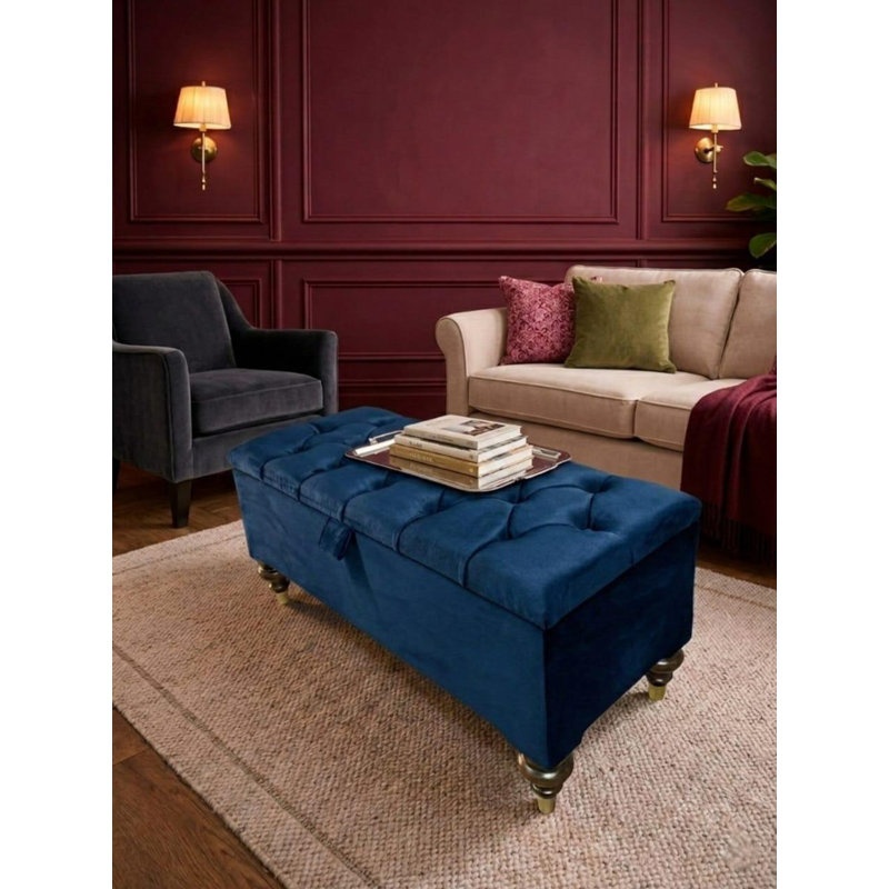 Accent Stool, Plush Velvet, Steel