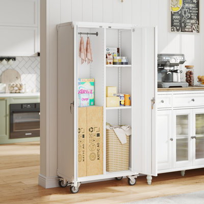 Armoire de rangement mobile verrouillable à double porte en métal 72 po H - 72 po