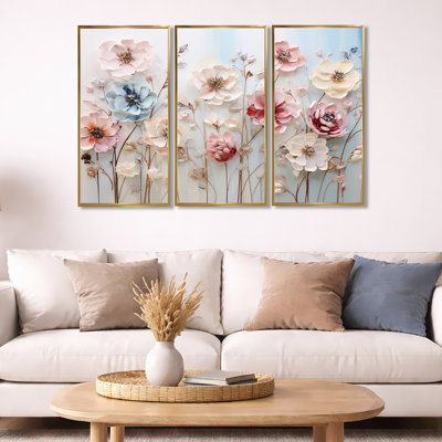 Blanc et rose, merveille florale - art mural floral