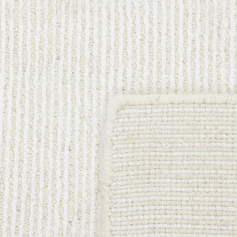 Cordi Striped Area Rug in Ivory/Light Gray, Rectangle 5' x 8'
