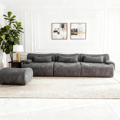 3 sièges désossés avec glissade, sans assemblage, courbés, éponge grise haute densité 32d pour salon et chambre à coucher, siège mi-moelleux, dossier coussiné