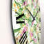 Horloge murale moderne feuillage tropical, fleurs jaunes avec flamant II-60282218