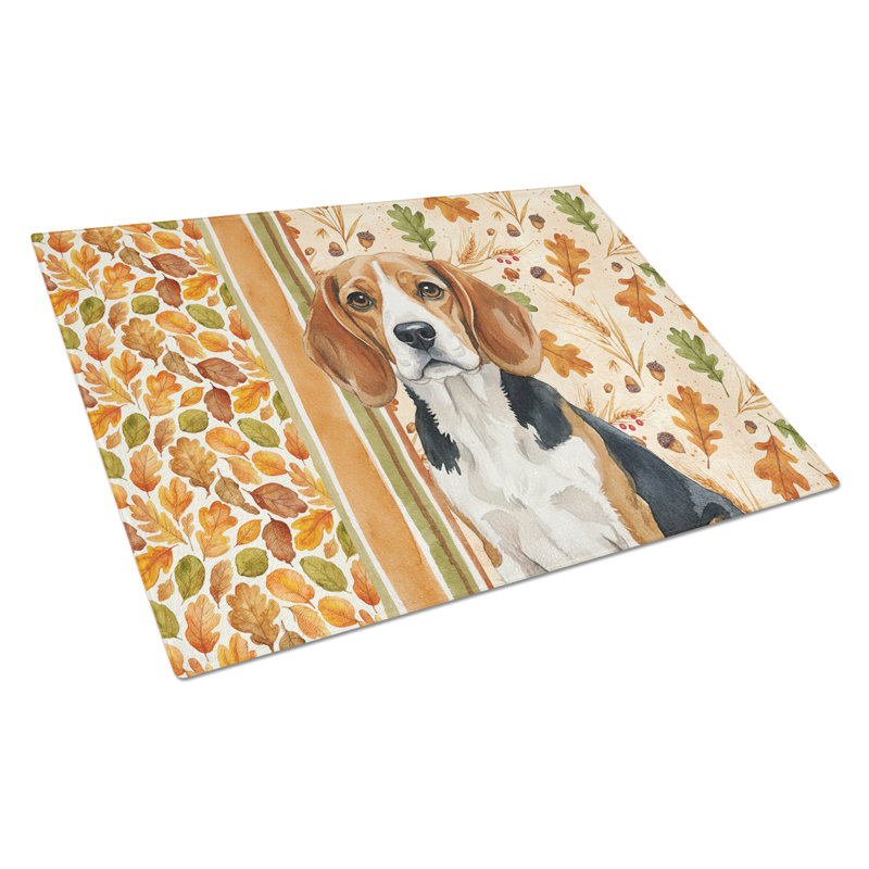 Beagle Heirloom Fall Glass Cutting Board