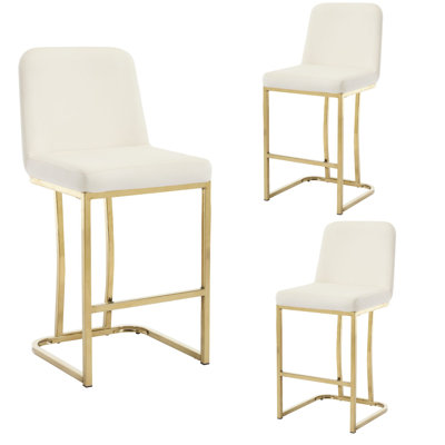 Upholstered Counter Stool With Metal Frame