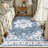 Machine Washable Non-Slip Blue Oriental Area Rug-1222549957