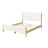 Modern White Boucle Upholstered Bed With Rubberwood Legs, Queen, White