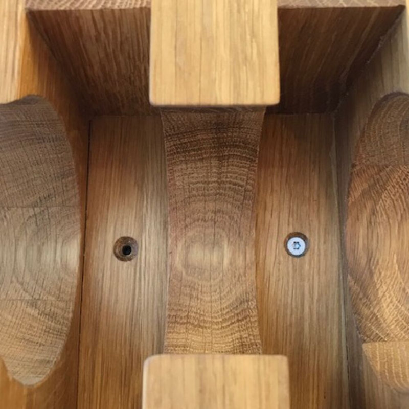 Solid Wood Wall Mounted Wine Bottle Rack in Natural