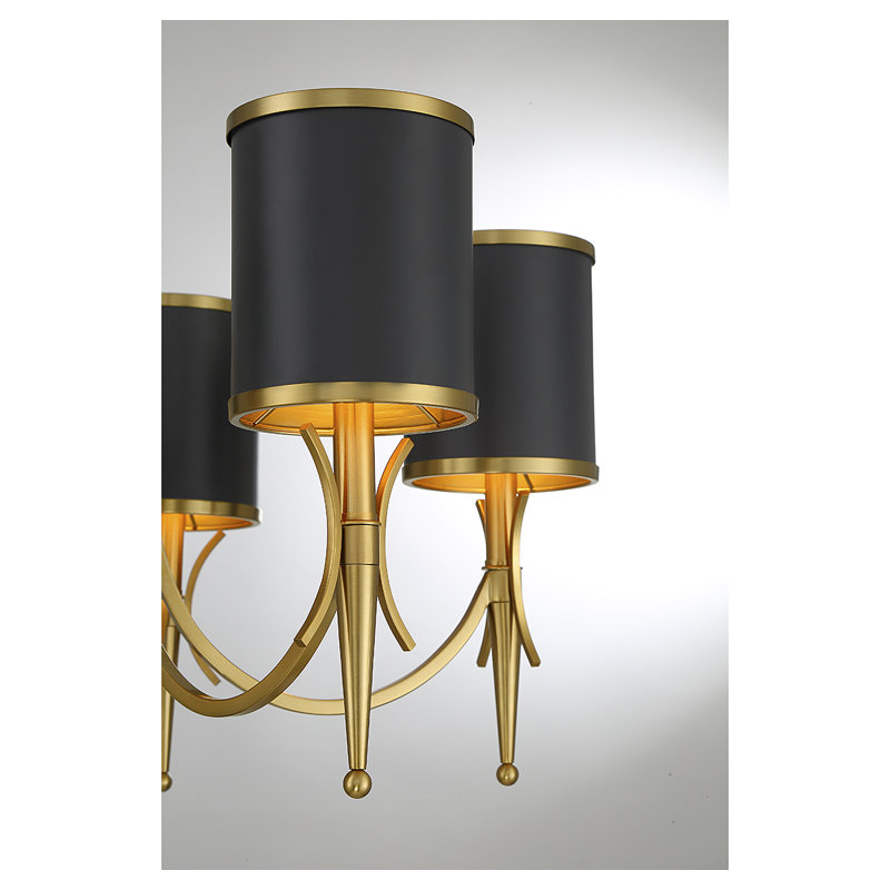 Mattel 5-Light Shaded Metal Hardwired Chandelier with Adjustable Height