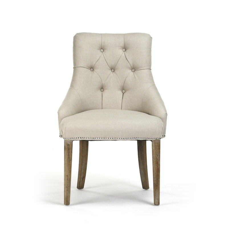 Chaise d'appoint 24 po 100% lin capitonnée 24 po