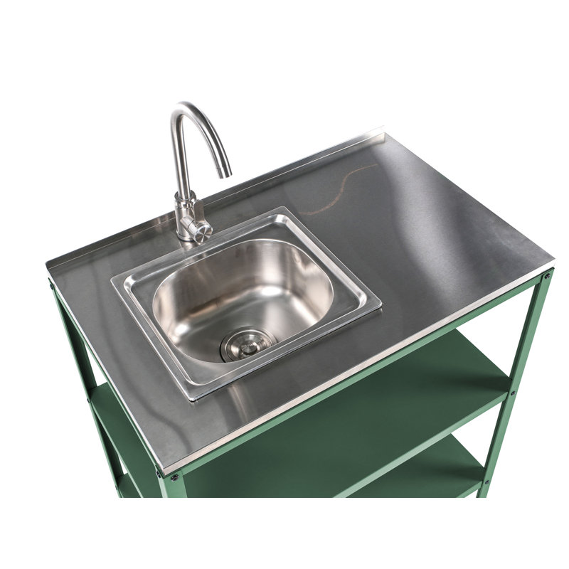 2 Piece Outdoor Kitchen Set with Sink VILAMA Green