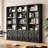 Fellsburg 6-Tier Bookshelf Set, 2-Pciece 70 Inch Tall Bookcase with Barn Door, Freestanding Wood Storage Shelf Display Shelf-370213068