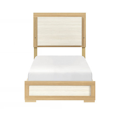 Lit contemporain avec tête de lit à panneau DEL