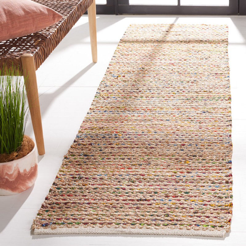 Herzig Handmade Flatweave Jute/Sisal Multicolor Area Rug, Runner 2'3" x 8'