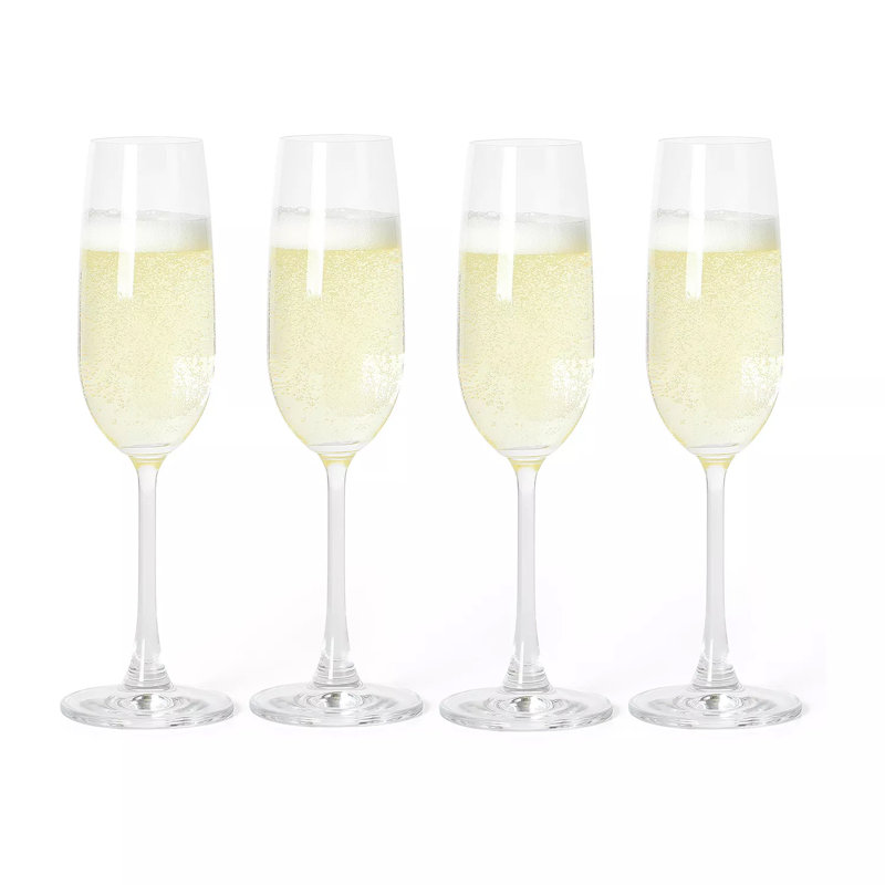 Martha Stewart 4 Piece 7.3 Ounce Fluted Glass Set in Clear