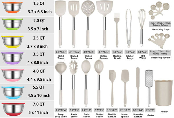 25-Piece Stainless Steel Kitchen Utensil Set