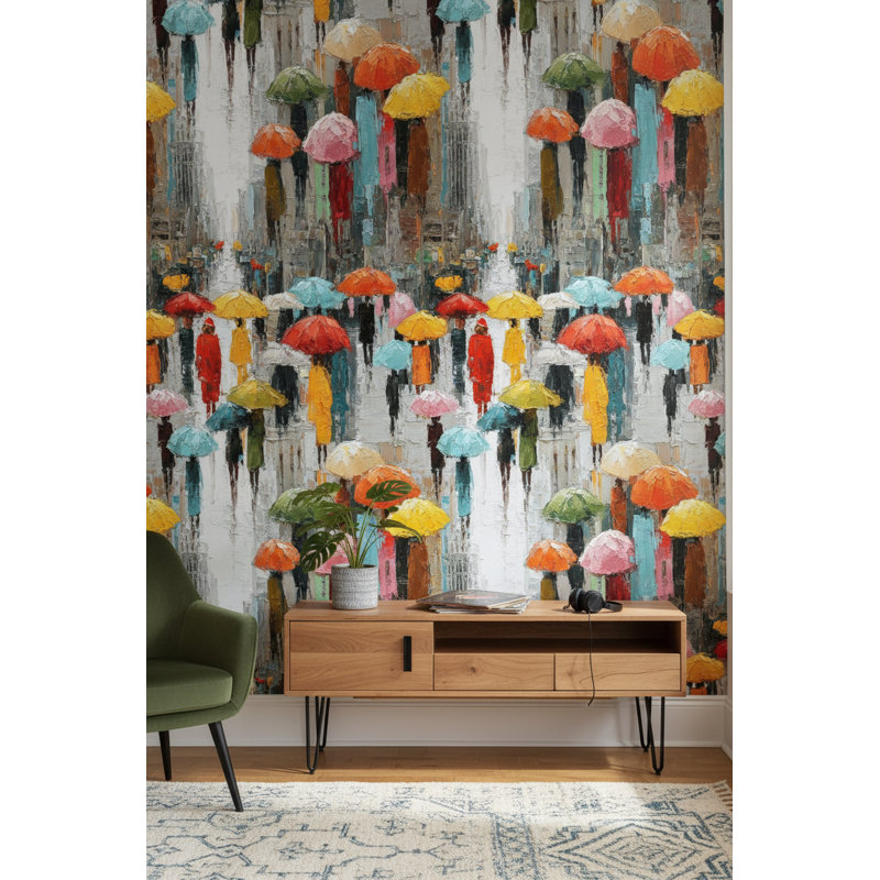Parapluie double rouleau de papier peint amovible mural Urban