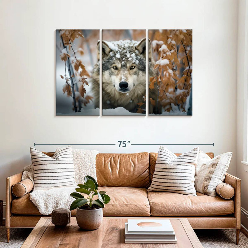 Brampt Gray Wolf In The Snow, 36" H x 57" W