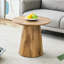Table basse ronde en grain de bois naturel - Table d'appoint compacte en panneau de fibres à densité moyenne 19,6 de diamètre pour le salon ou la chambre à coucher