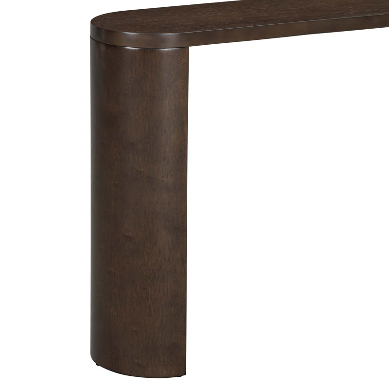 Table de véranda simple de style moderne à usages multiples avec pieds semi-cylindriques, Marron foncé